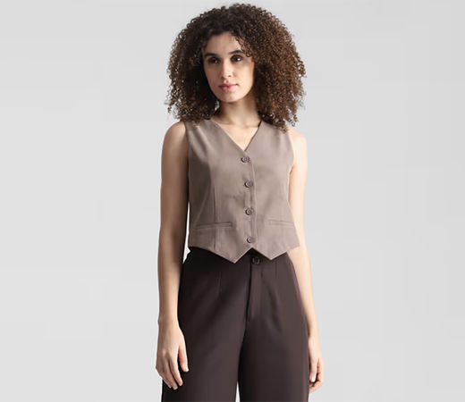ONLY Grey Short Waistcoat