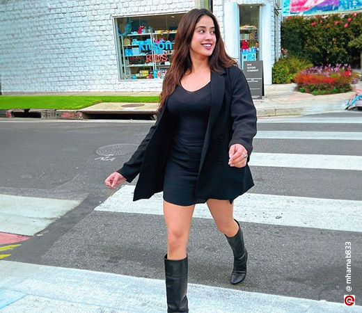 Jhanvi Kapoor in a black dress