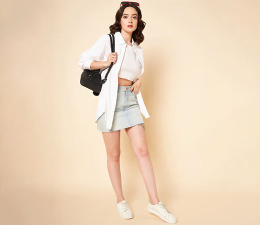 Pure cotton white oversized shirt by High Star