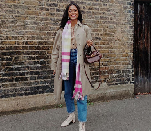 Woman wearing scarf