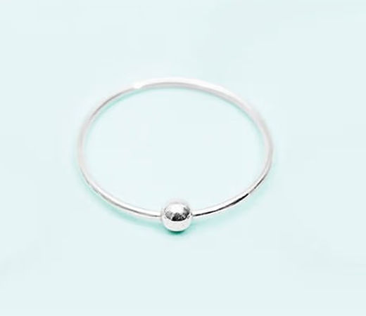 Simple Single Bead 925 Silver Nose Pin