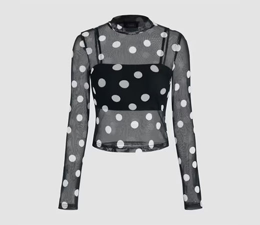 Mesh High-Neck Top by Cider
