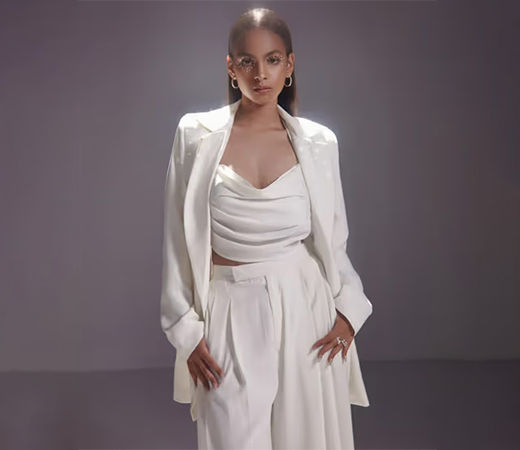 Oversized Double Breasted Blazer-White
