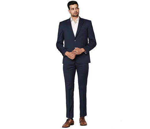 Park Avenue Men Stripes Dark Blue Suit