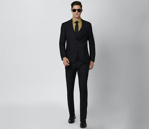 Van Heusen Men Black Two Piece Suit