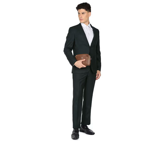 Arrow Men Dark Green Tailored Regular Fit Tartan Check Two Piece Suitr