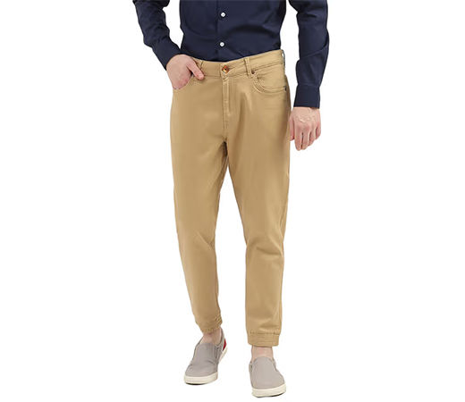 United Colors of Benetton Men Beige Solid Joggers