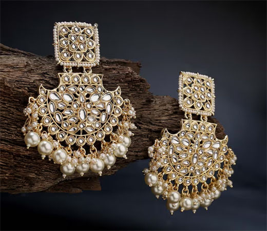 Laida Kundan Studded Chandbalis