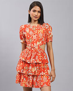 Label Ritu Kumar Geometric Print Short Dress