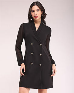  FableStreet Shawl Collar Blazer Dress