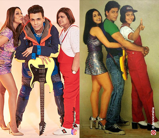 Karan Johar and Gauri Khan dressed as Rani Mukherjee and Shahrukh Khan