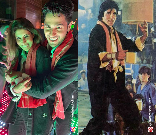 Shweta Bachchan Nanda and Siddharth Malhotra dressed as Amitabh Bachchan