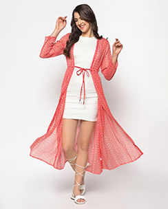 Sera Red Stripes Shrug
