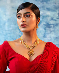 Estele Gold Plated Bridal Necklace Set
