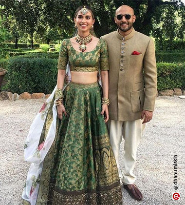 the couple wearing green