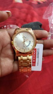 golden titan watch for men