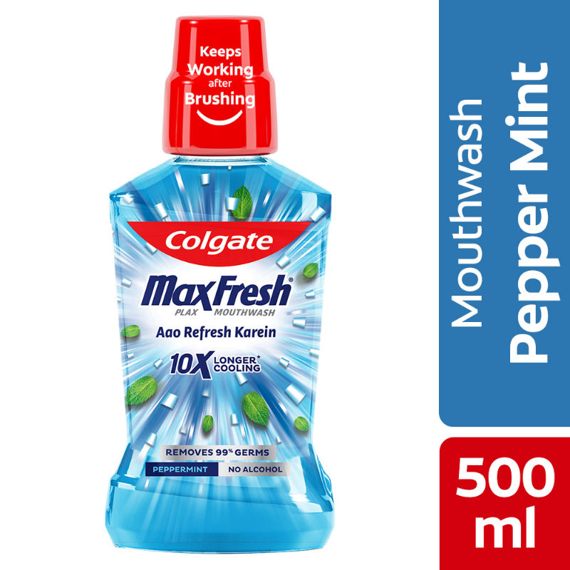 Colgate Maxfresh Plax Antibacterial Mouthwash - Pepper Mint