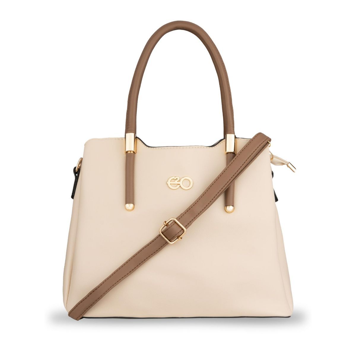 Buy E2O Bags Classy Beige Solid Satchel Handbag For Women s Online