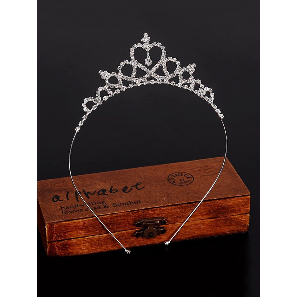 Buy Yellow Chimes Women Silver Toned Crystal Studded Hair Tiara