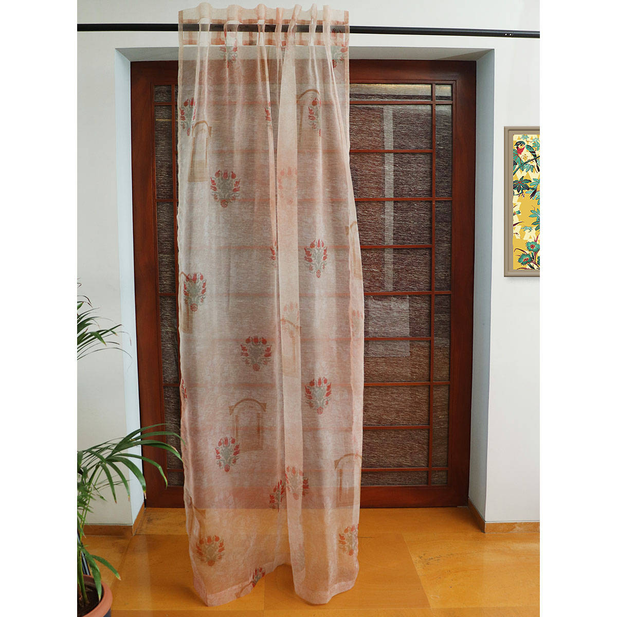 Zeba World Transparent Organza Sheer Door Curtain