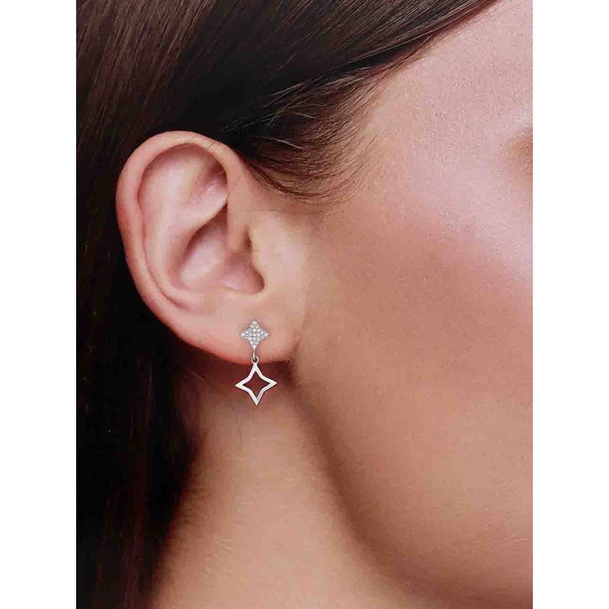 Kai Jewel Sterling Silver Chic Star Drop Earrings