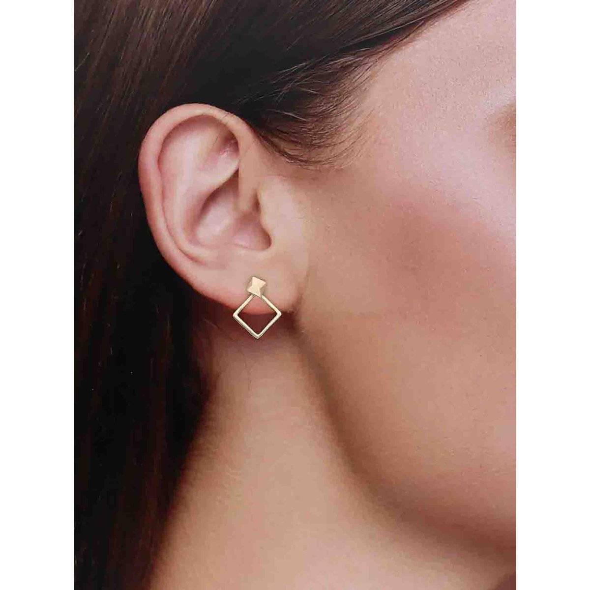 Kai Jewel Sterling Gold Chic Diamond Drop Earrings