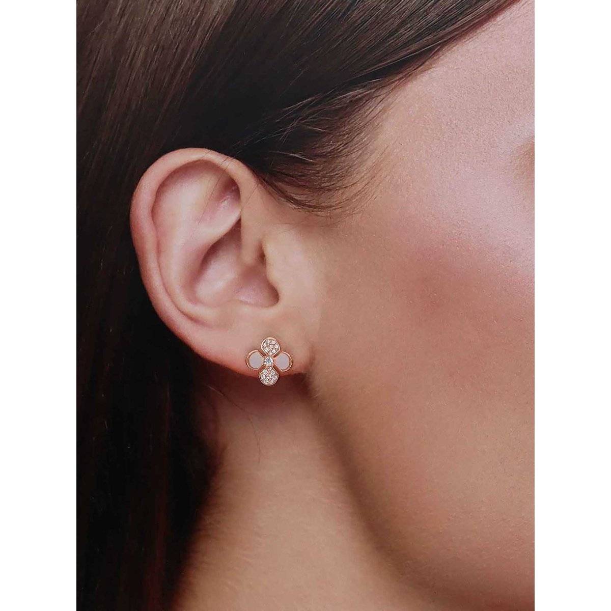 Kai Jewel Sterling Rose Gold Minimalistic Floral Stud Earrings