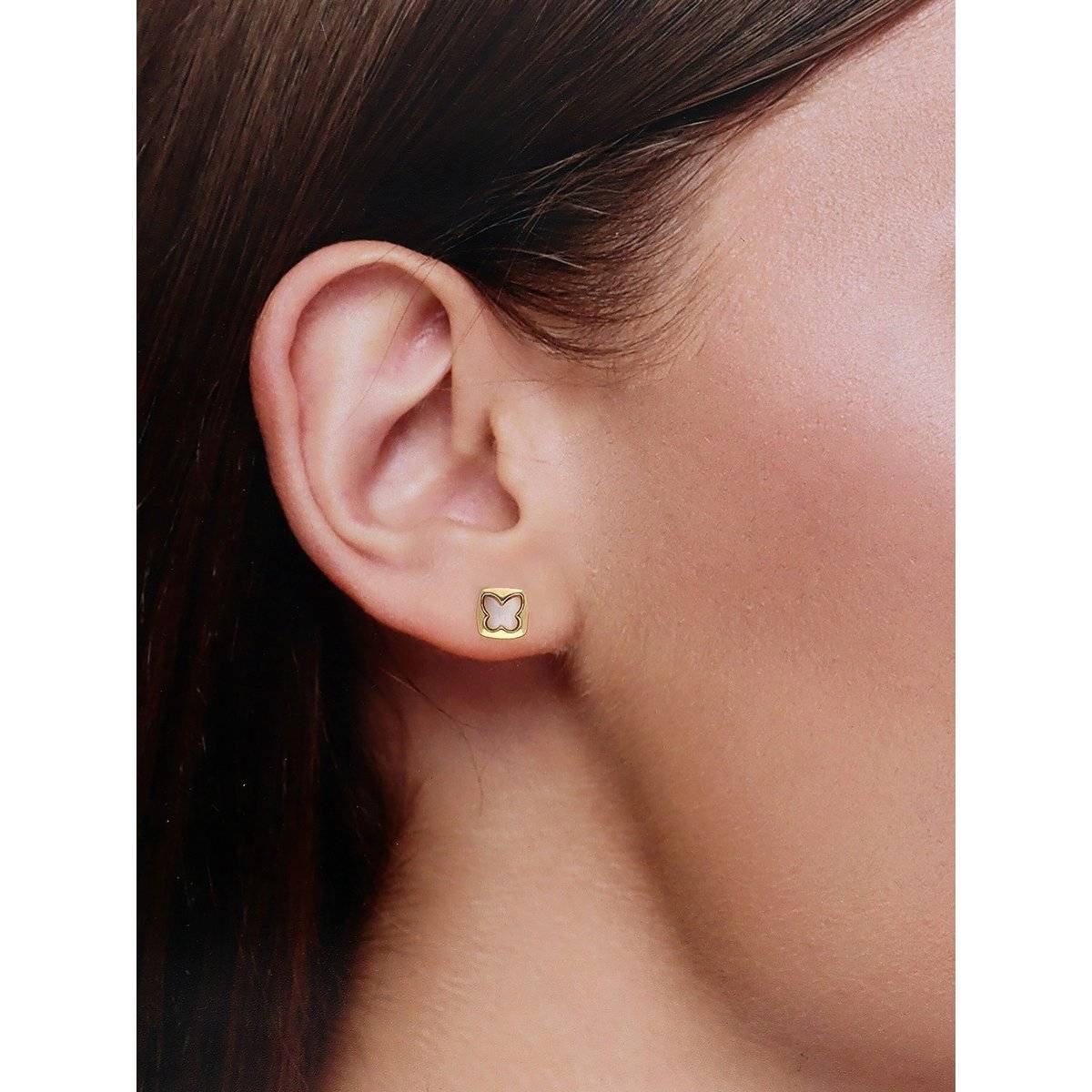 Kai Jewel Sterling Gold Chic Butterfly Stud Earrings