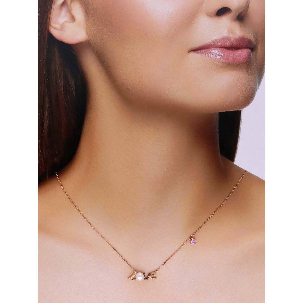 Kai Jewel Sterling White Love Pearl Necklace