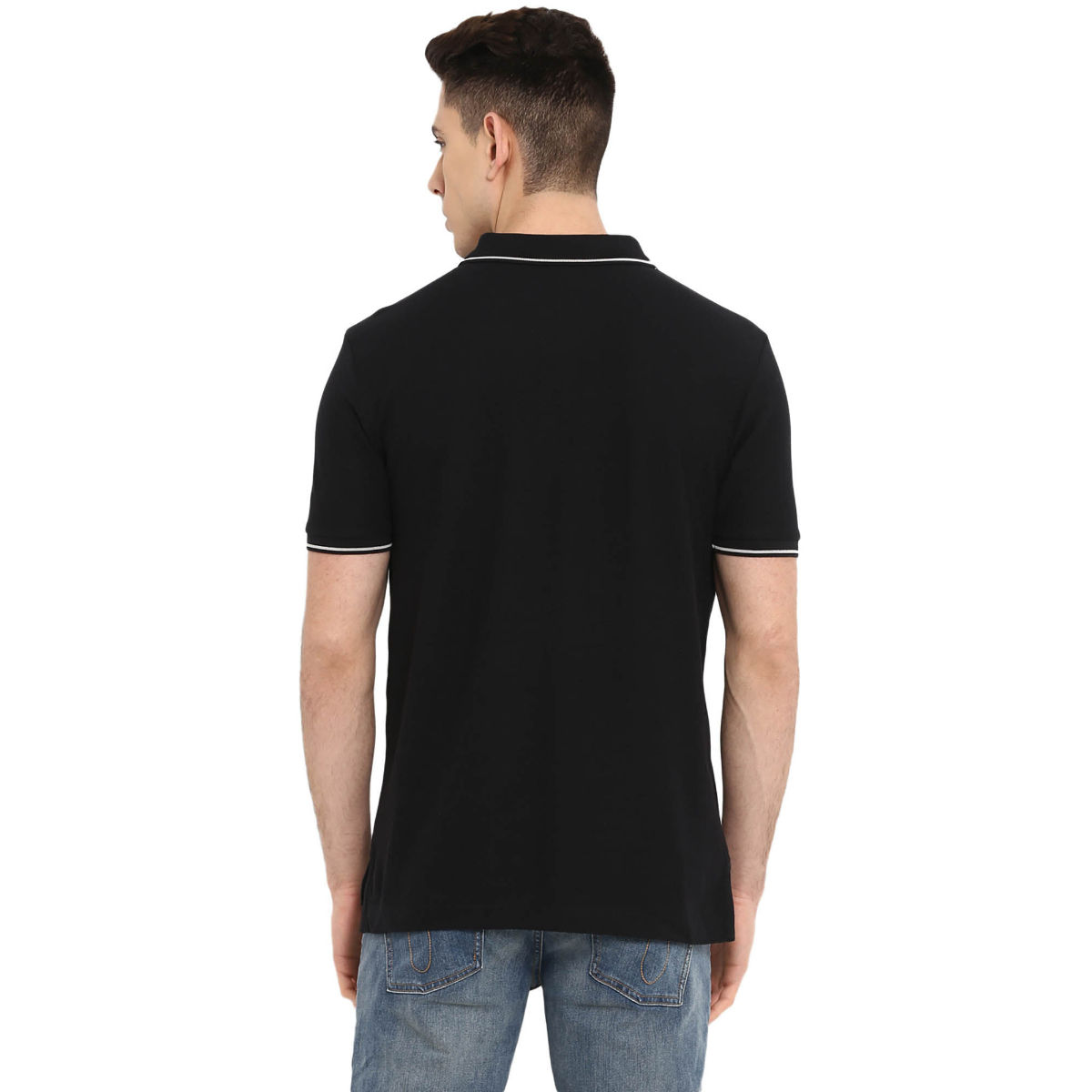 Buy Red Tape Black Half Sleeves Polo T-Shirt Online