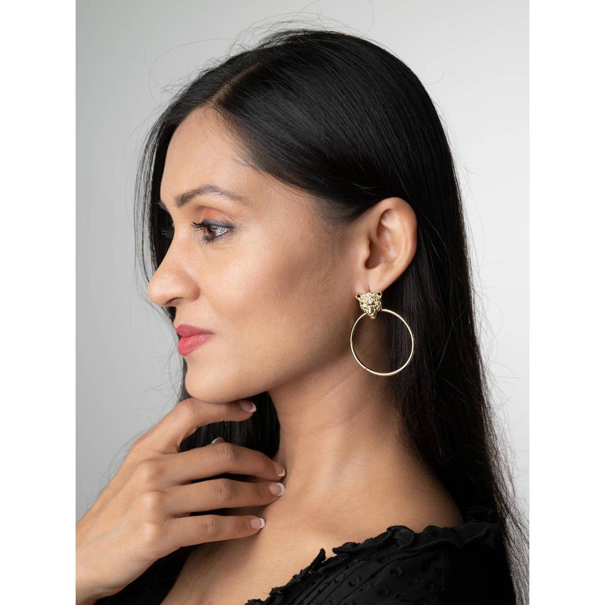 White Lies Lion Earrings