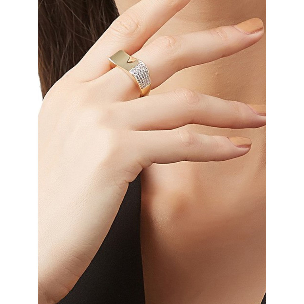 Buy Shaze Classic Unique Ring Made of Brass Cubic Zirconina Stones