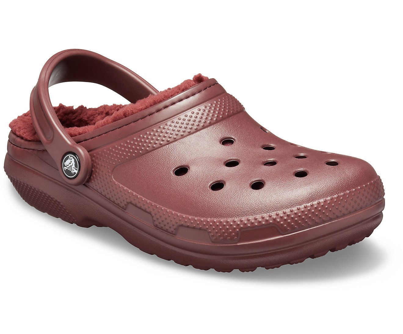 Burgundy sales fur crocs