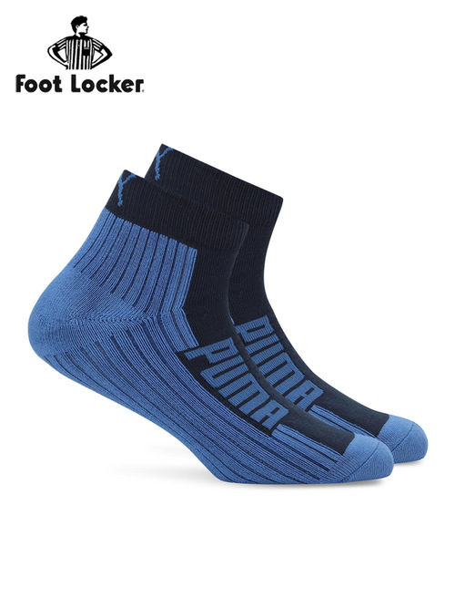 Buy Puma LOGO CUSHION QUARTER 2P Unisex Blue Socks (Set of 2) Online