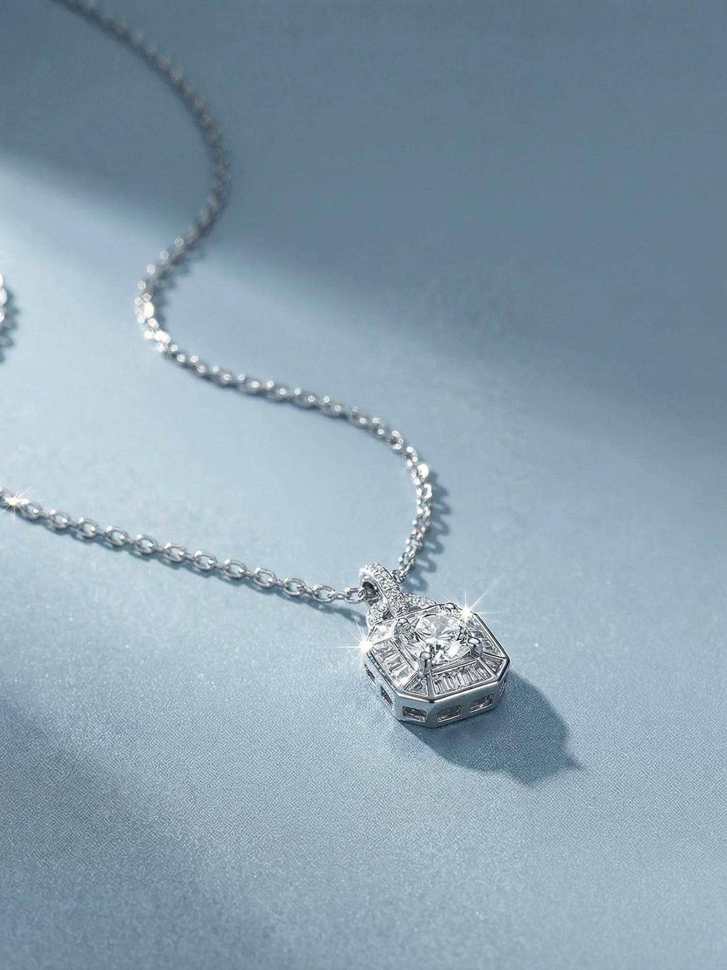 Palmonas Urban Spark Square 925 Sterling Silver Necklace for Women