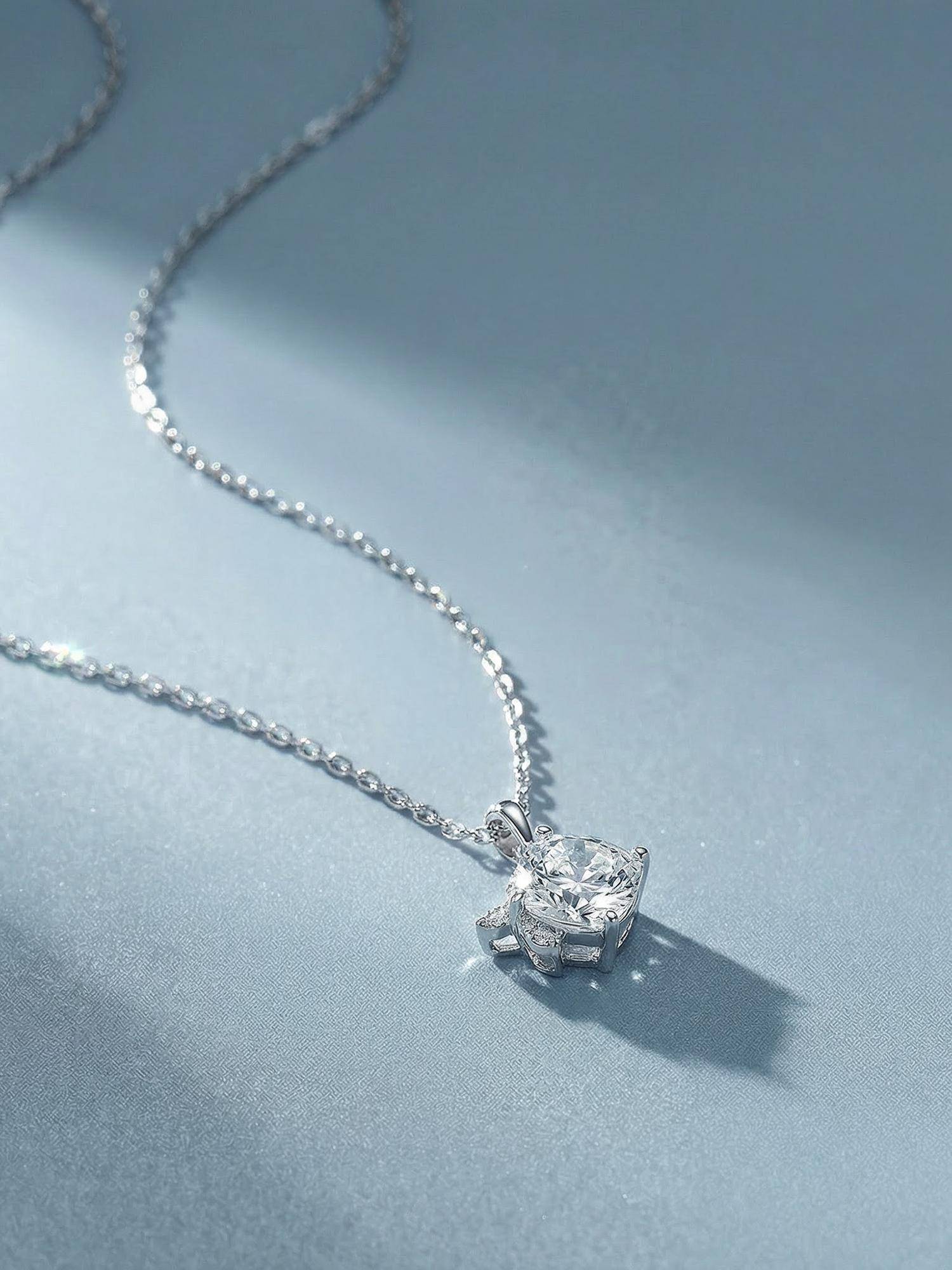 Palmonas Petite Fleur Solitaire 925 Sterling Silver Necklace for Women