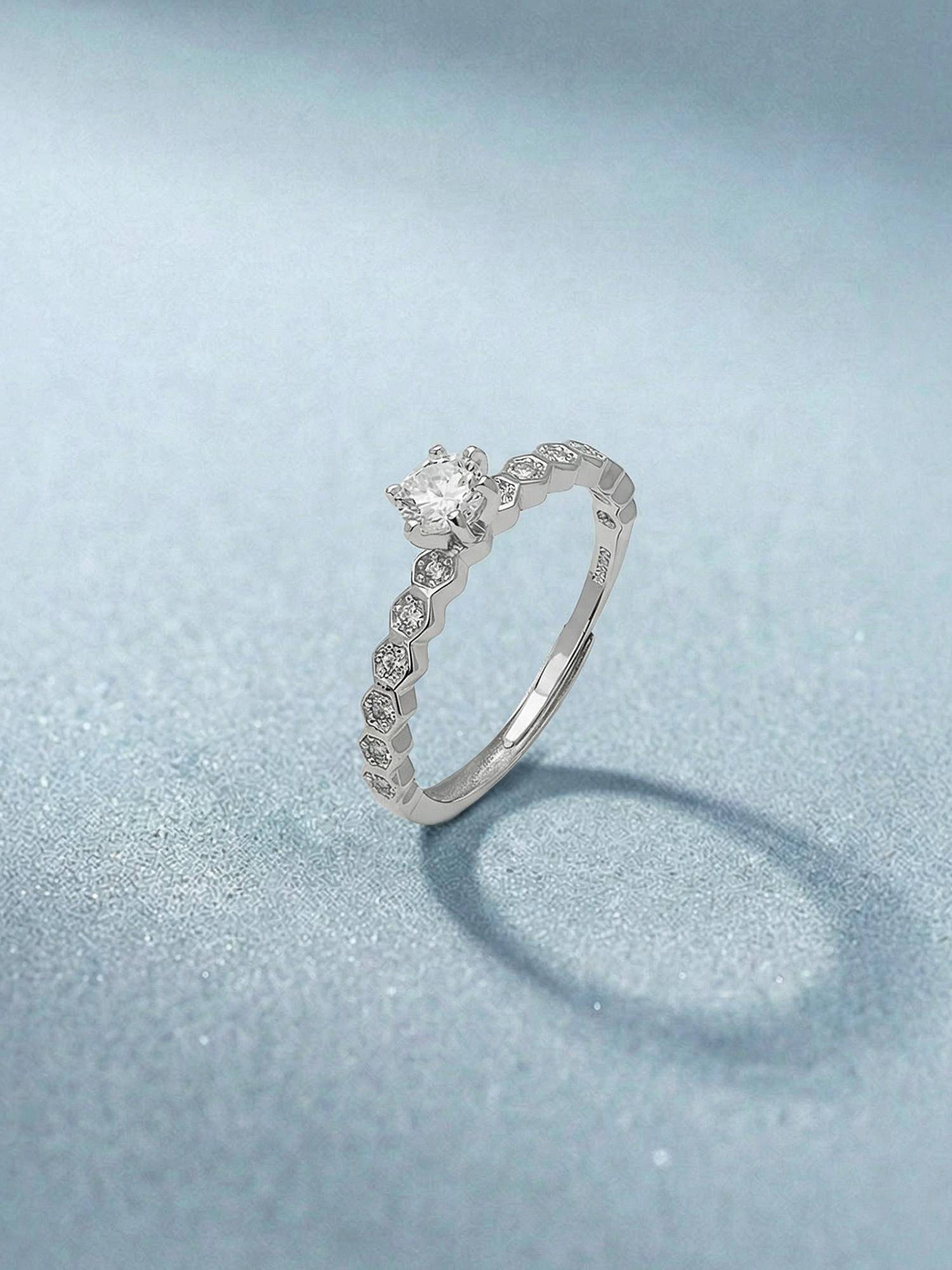 Palmonas Petite Solitaire 925 Sterling Silver Ring for Women