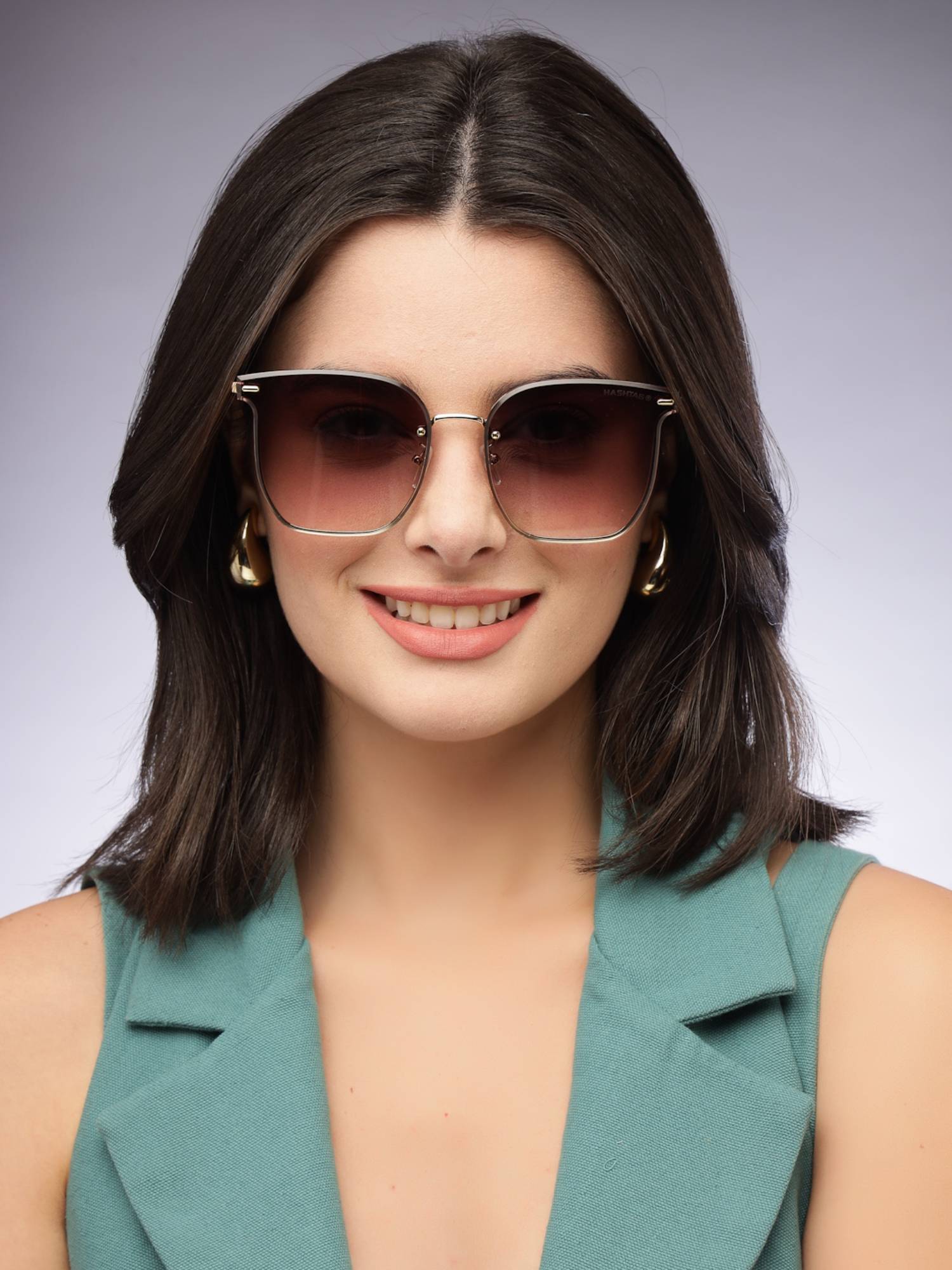 HASHTAG EYEWEAR Women Square Brown Sunglass-SEVA-21807-C27 (54)