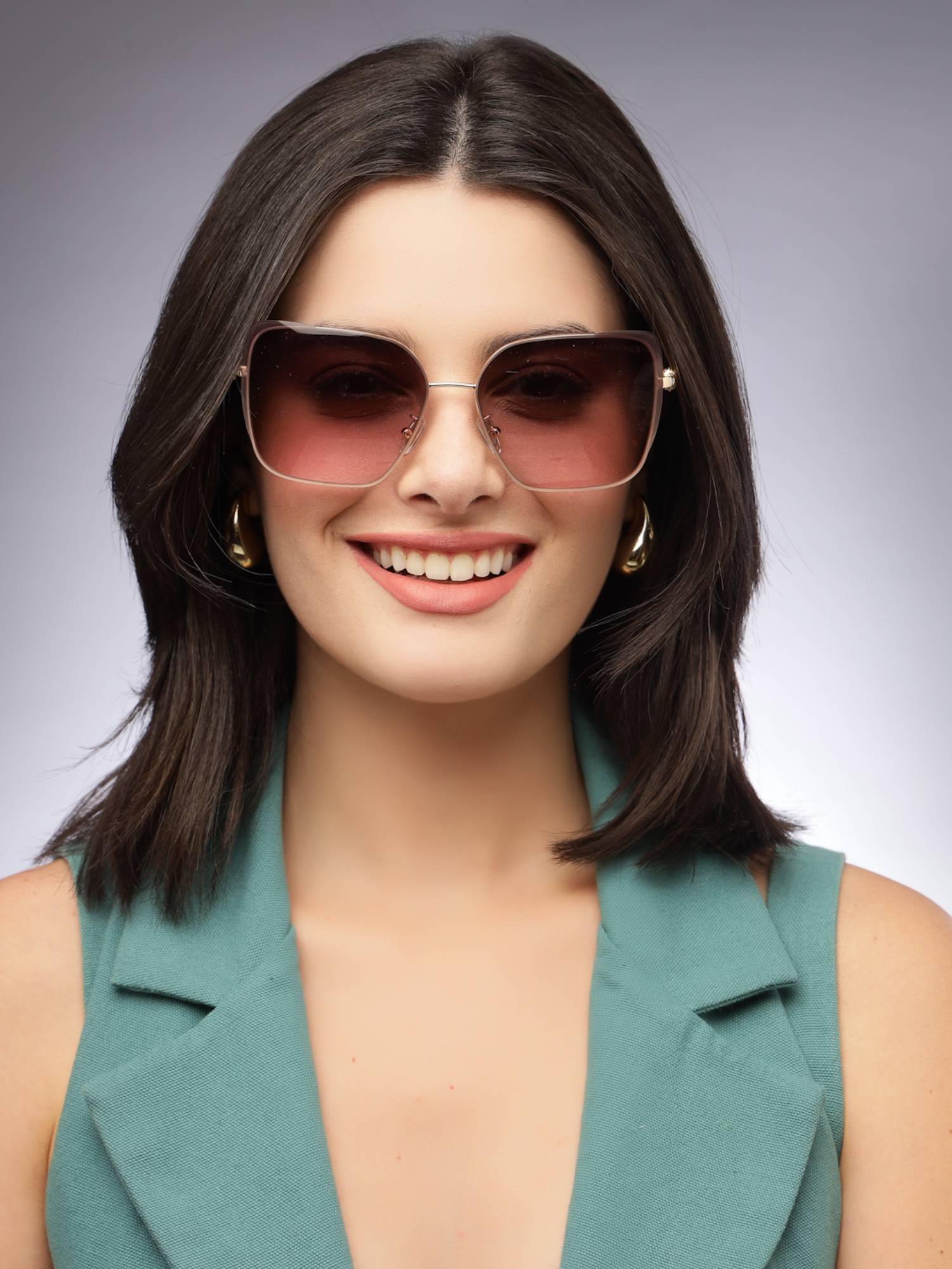 HASHTAG EYEWEAR Women Oversized Brown Sunglass-SEVA-5G21-PNK (52)