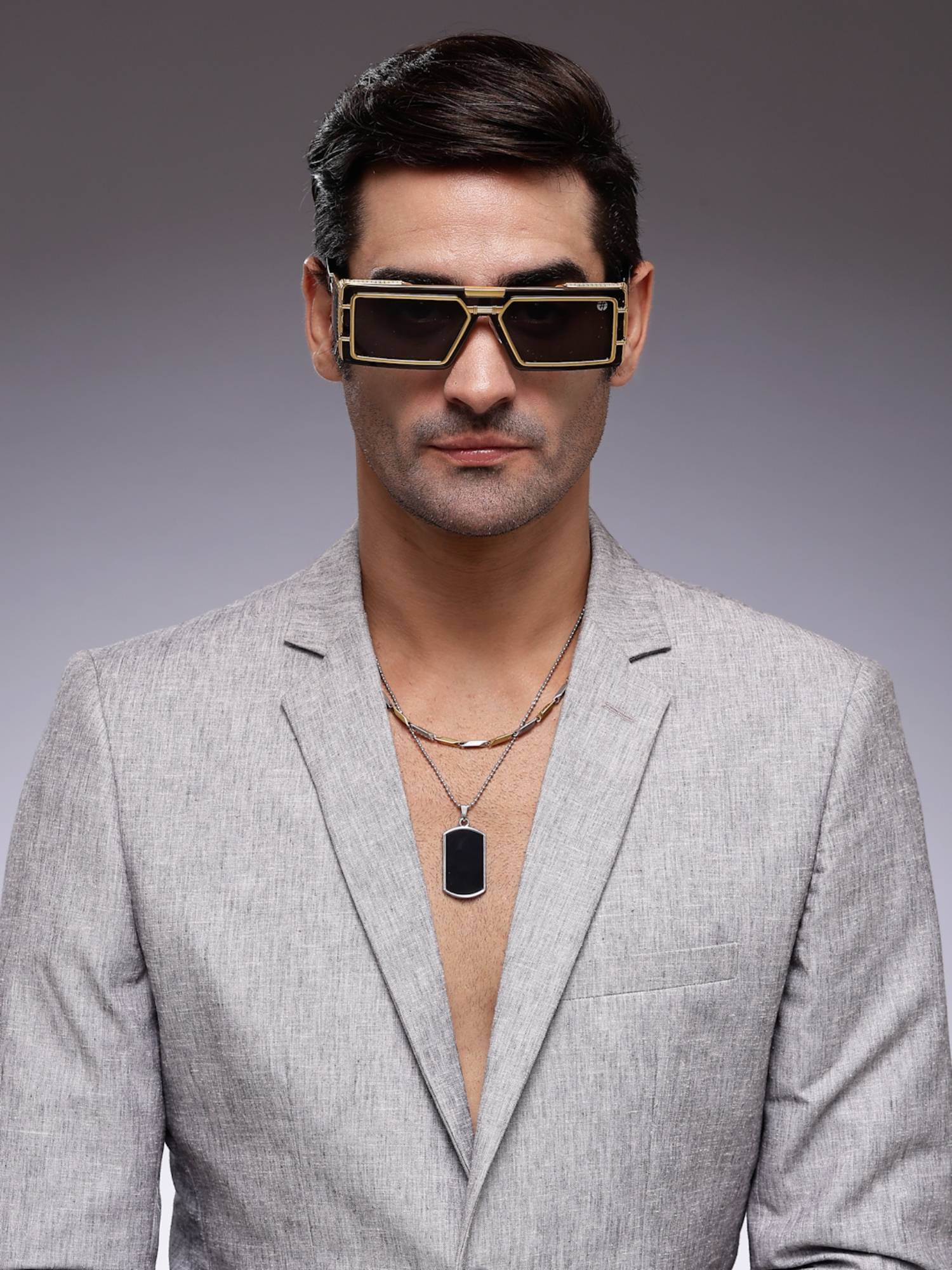 HASHTAG EYEWEAR Men Rectangle Black Sunglass-Sewa-Jy98275-Gld.Blk (44)