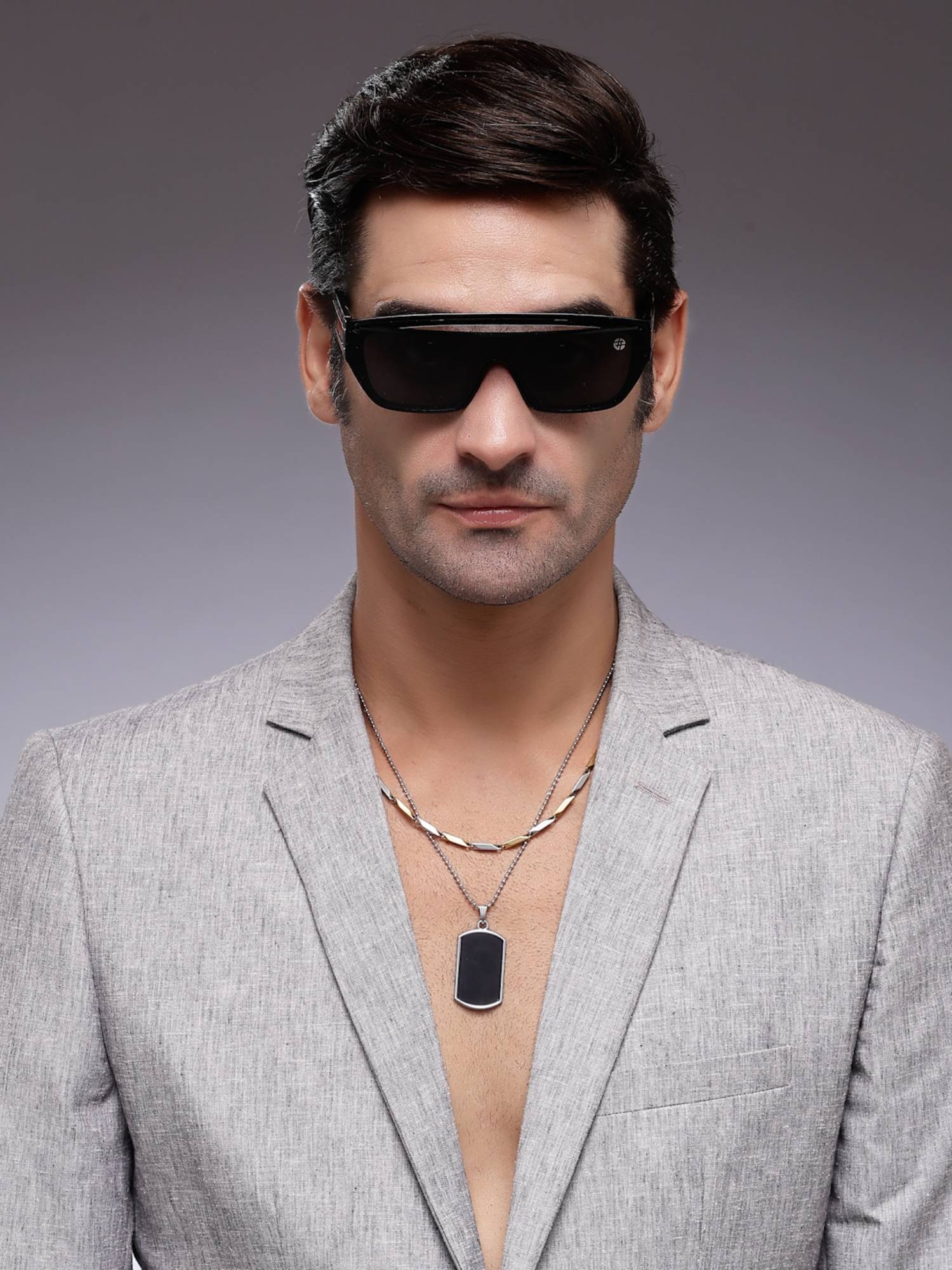 HASHTAG EYEWEAR Men Rectangle Black Sunglass-Sewa-Zs98258-Blk.Gld (46)