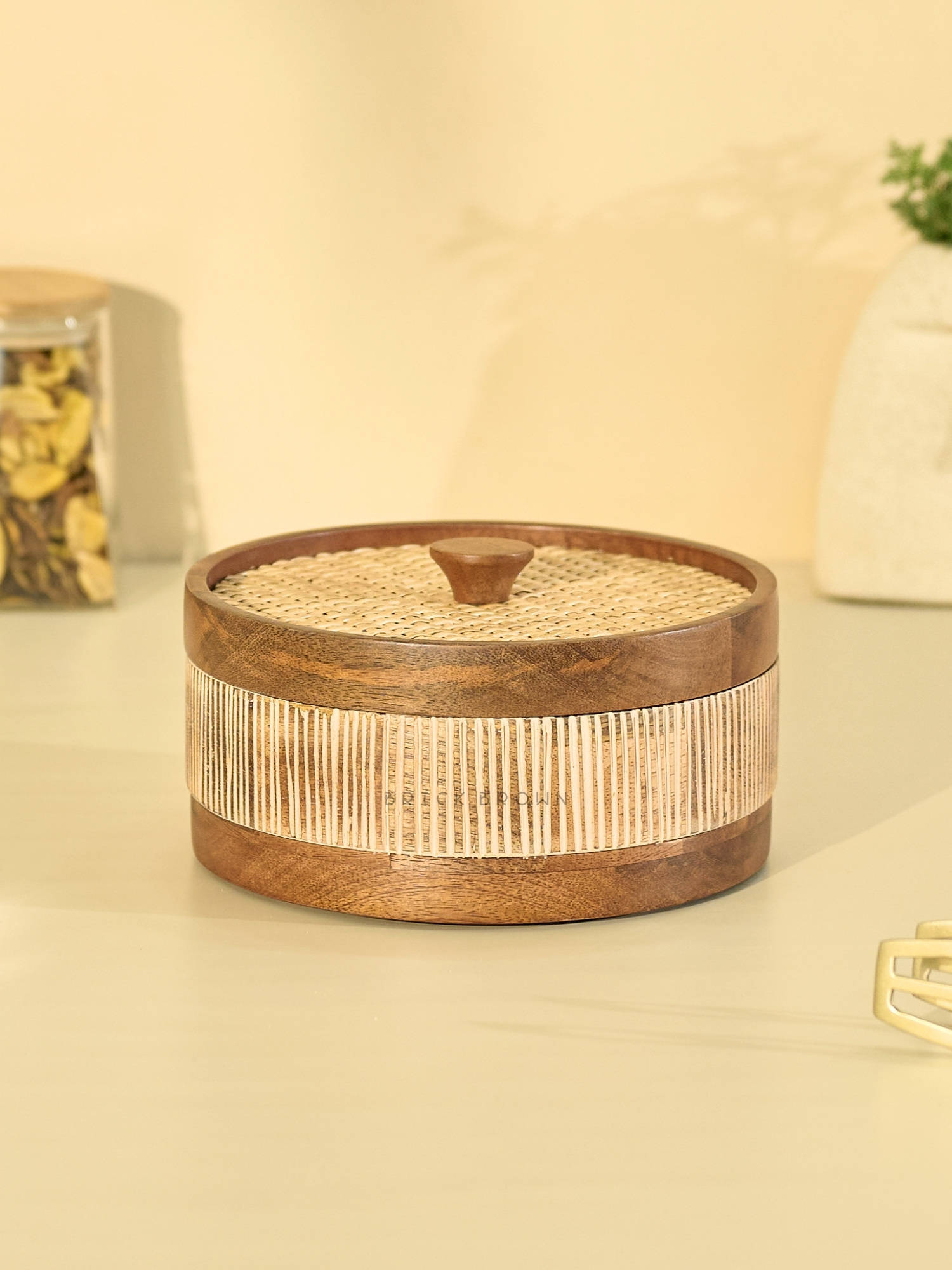 Brick Brown Brown Reed Wood Roti Box Casserole