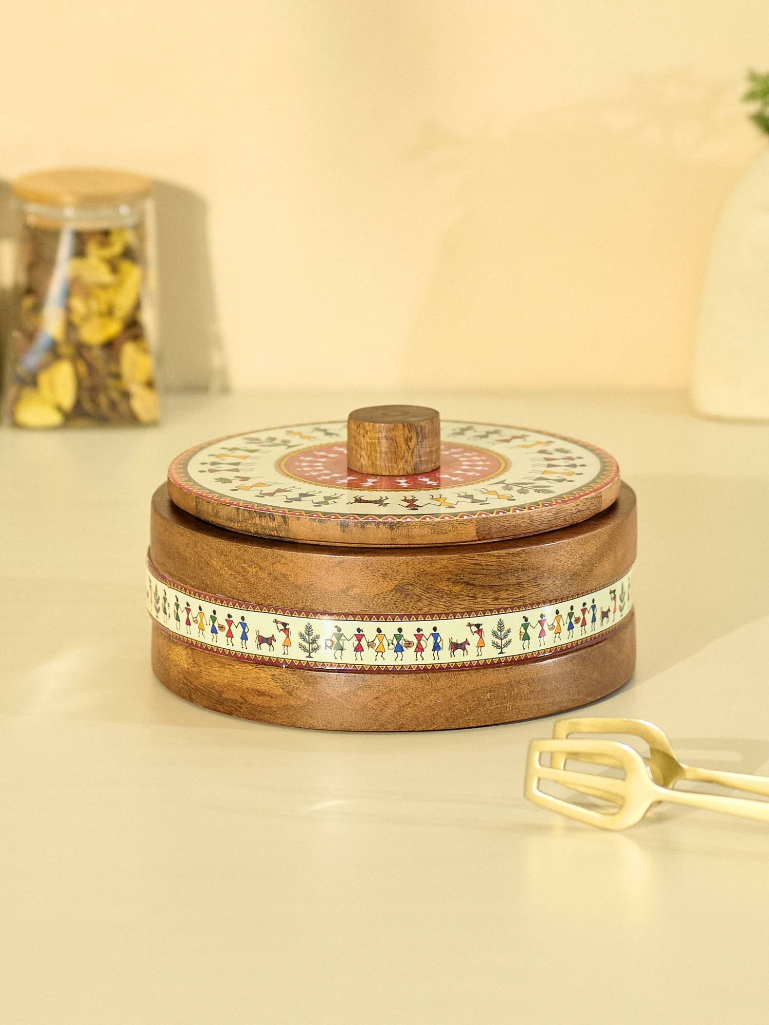 Brick Brown Brown Gatha Wood Roti Box Casserole