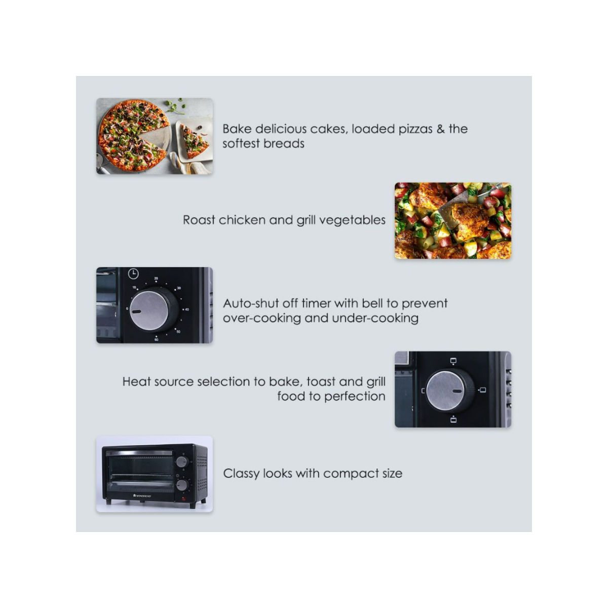 Wonderchef Oven Toaster Griller (OTG) 9 Litres, Black With Auto