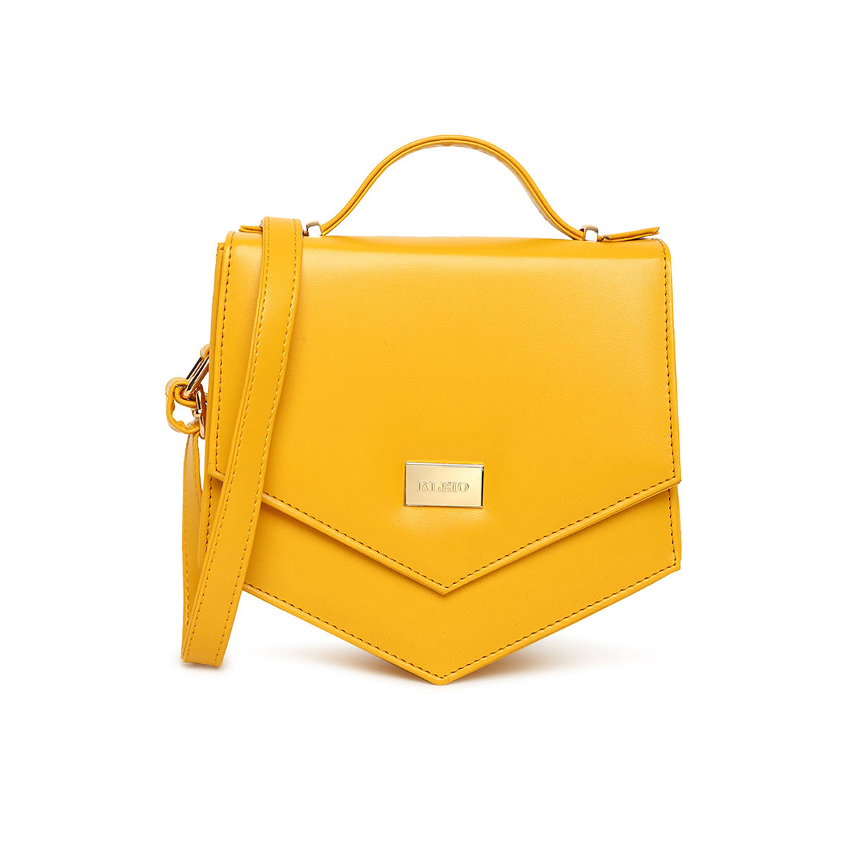 Mango mustard yellow solid sling bag sales