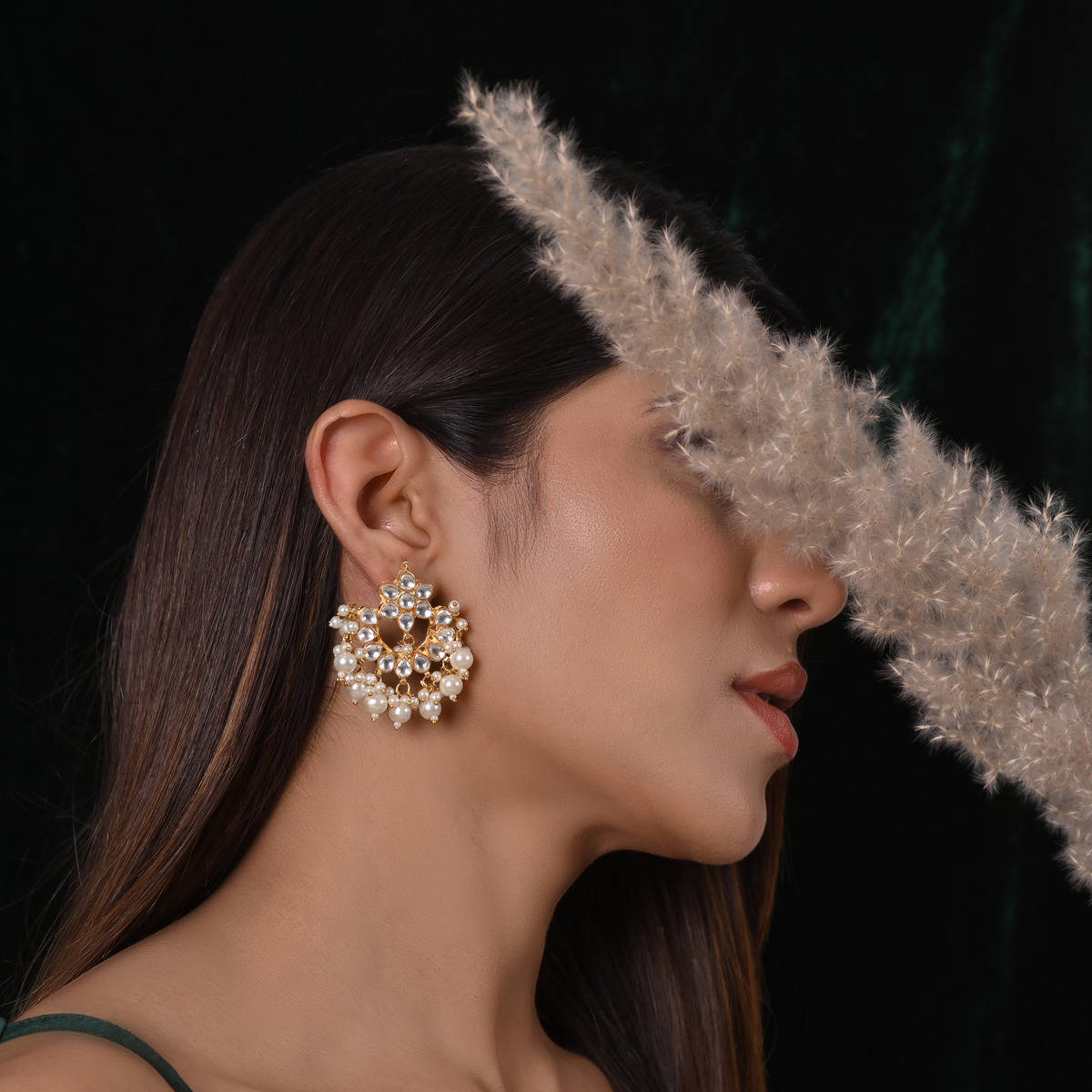 Shlok Jewels Ramya Star Kundan Studs Earrings