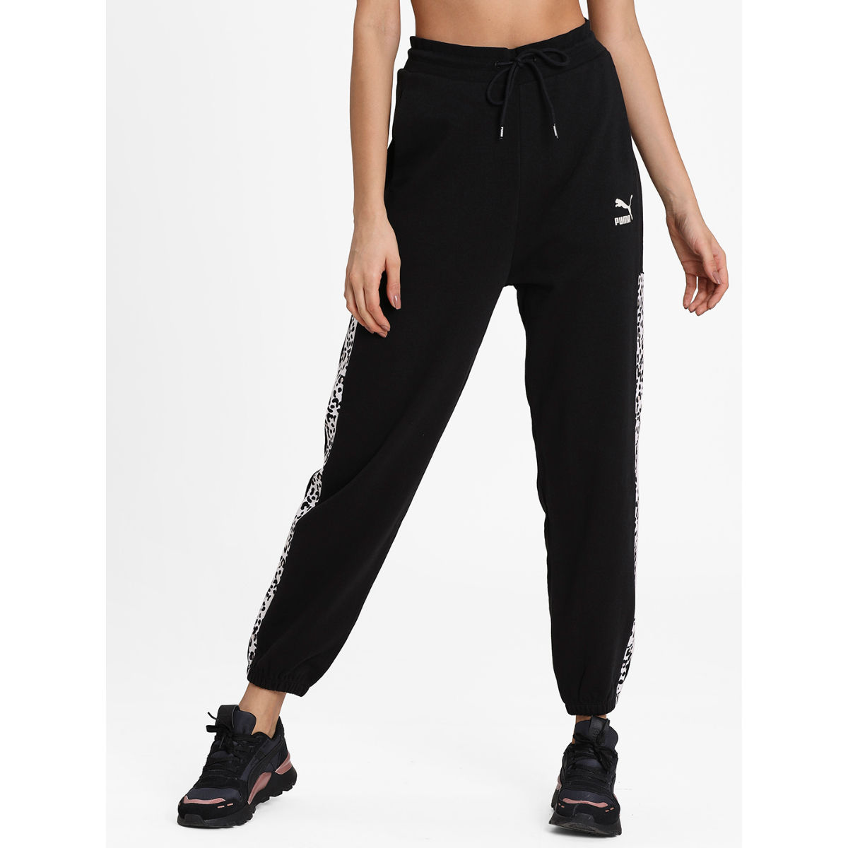 Puma Classics Graphic Knitted Womens Black Track Pants XS