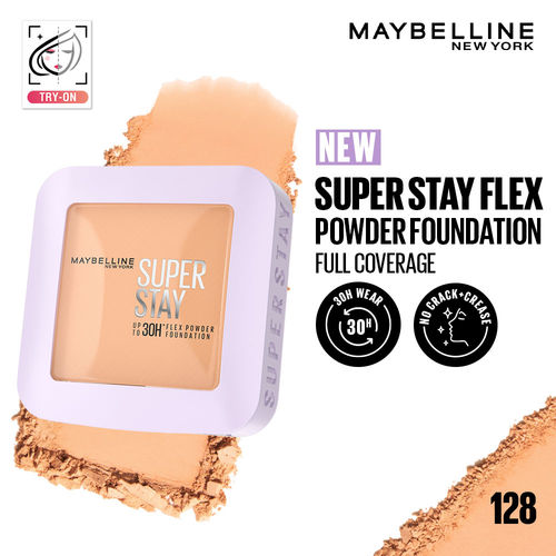 Maybelline New York Super Stay Flex Powder Foundation Compact-30H Full Cover-for Oily Skin