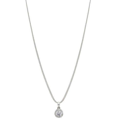 Buy OOMPH Women Silver Tone Solitaire American Diamond Pendant