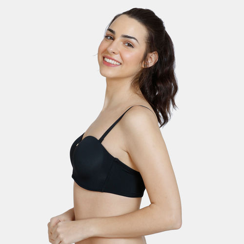 Buy Zivame Innovation Padded Non Wired 3/4th Coverage Strapless Bra -  Anthracite Online